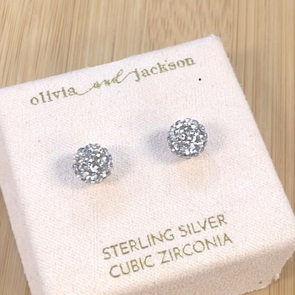 Brand New Olivia and Jackson Sterling Silver Cubic Zirconia Post Earrings - Picture 11 of 12